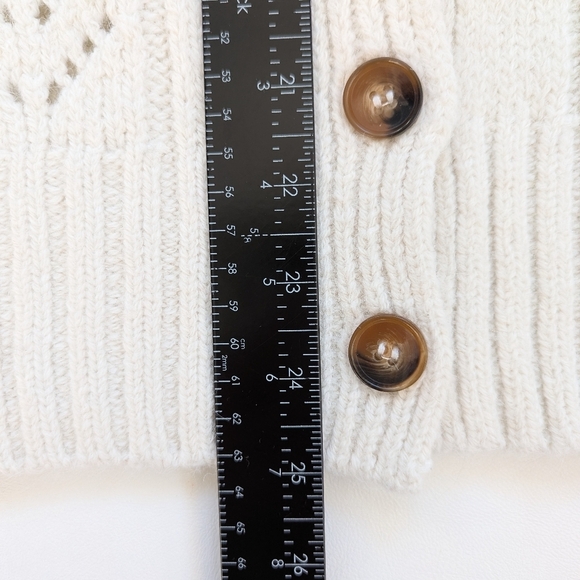 Anthropologie Cream Cable Cardigan Size Small - Picture 8 of 10